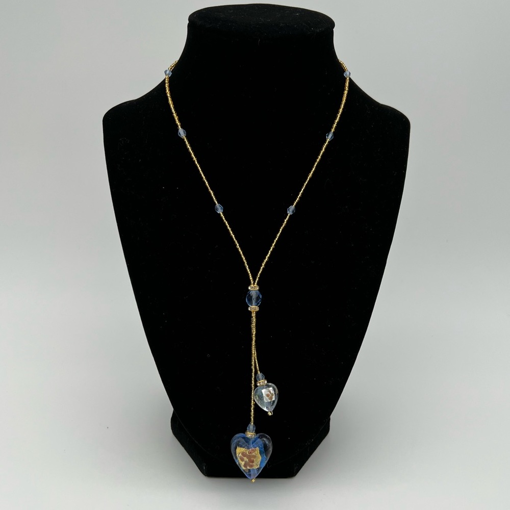 Antonio Vaccari - Two Hearts Venetian Glass Necklace